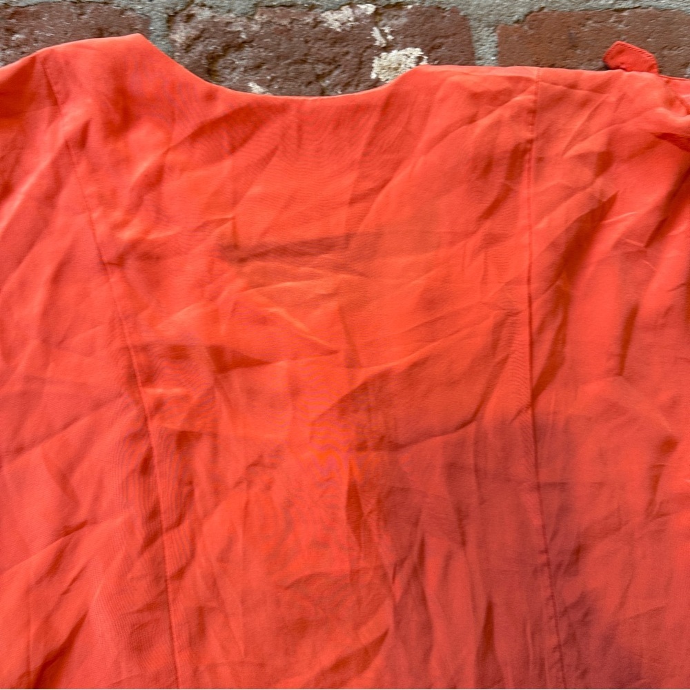 Bianca Coletti Size Small Orange Mini Dress Beach Cover Up Silk Tunic Resortwear - Picture 13 of 16